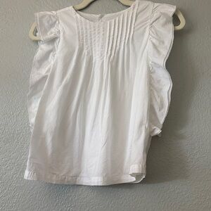 Chic White Flutter Sleeve Blouse for Kids